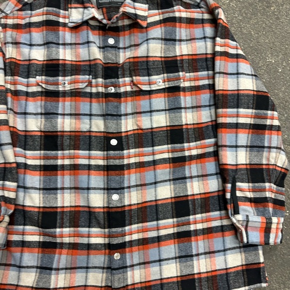 Levi’s Wool Plaid Shacket Mens Large Red Blue Outdoor Hunting Flannel Jacket - Picture 4 of 11
